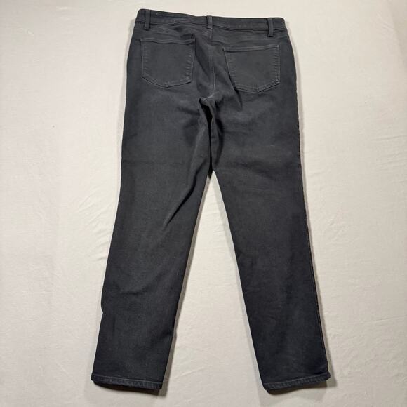 Talbots Women's Classic High Waist Slim Straight Ankle Jeans Black Raven Wash 12 - Picture 6 of 9